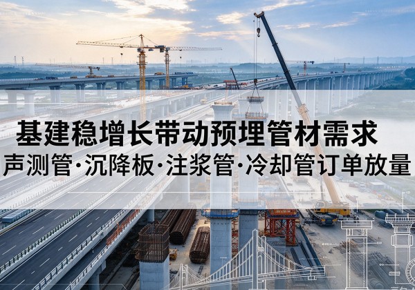 察哈尔右翼后旗基建稳增长带动预埋监测管材需求，声测管、沉降板、注浆管订单持续放量